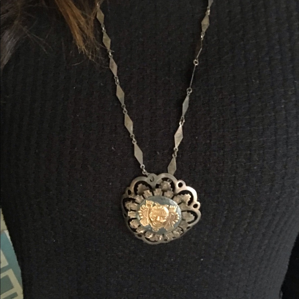 Vintage 18K Gold Mayan Long Necklace